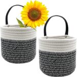 Small round cotton rope hanging basket