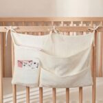 Cotton crib-side hanging storage organizer